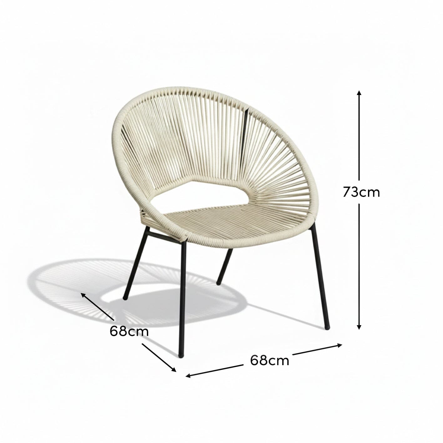 Eli Beige Rope Garden Chairs - Set of 2 - Image 8