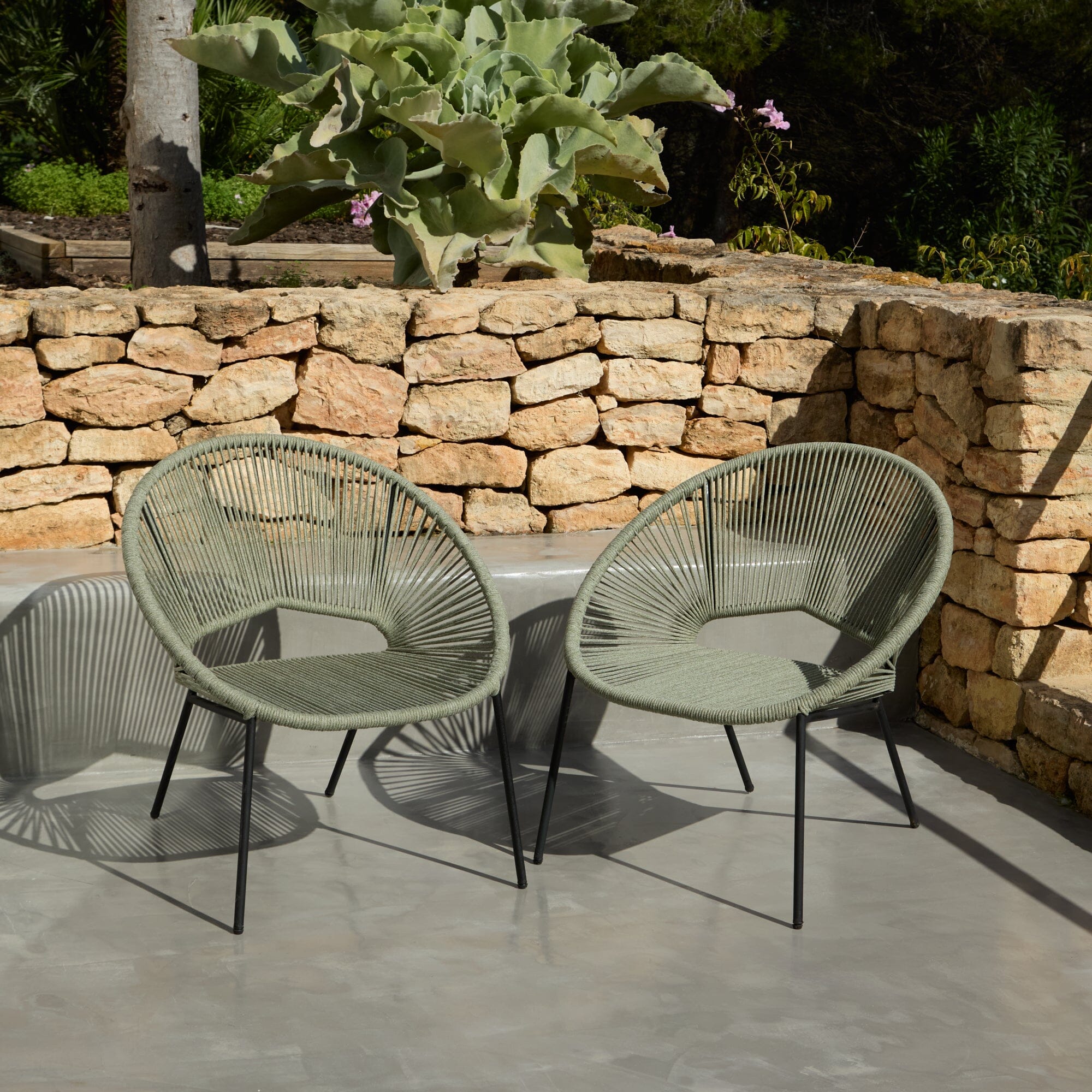 Eli Green Rope Garden Chairs - Set of 2 - Image 1