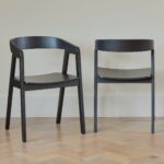 Charlotte Black Oak Round Dining Table Set - 4 Seater - Ella Black Dining Armchairs - Image 3