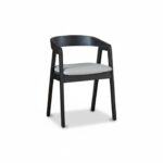 Charlotte Black Oak Round Dining Table Set - 4 Seater - Ella Black Oak Carver Chairs - Fawn Linen - Image 13