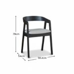 Charlotte Black Oak Round Dining Table Set - 4 Seater - Ella Black Oak Carver Chairs - Fawn Linen - Image 15