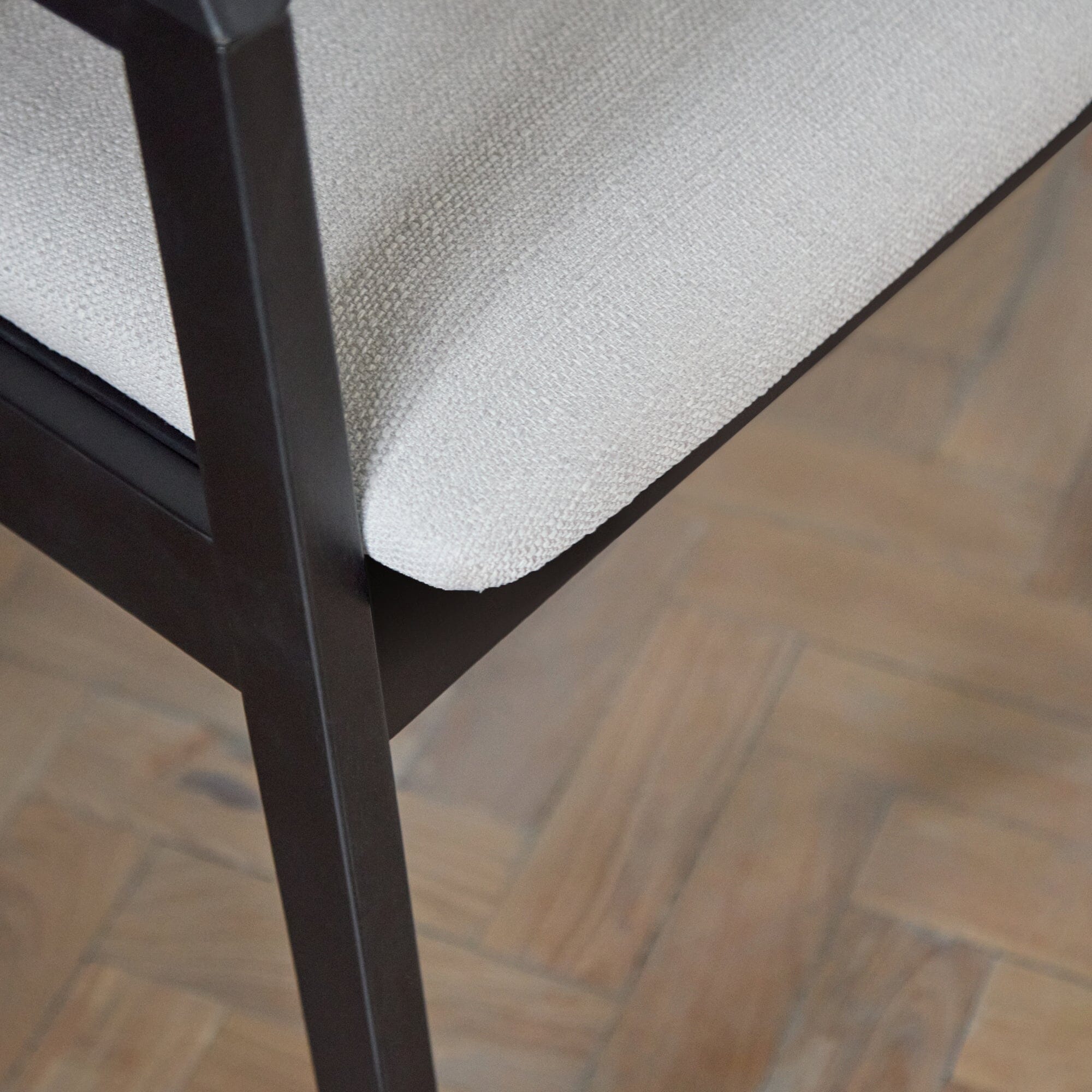 Ella Fawn Linen Dining Armchairs- Set of 2 - Black Oak Legs - Image 4