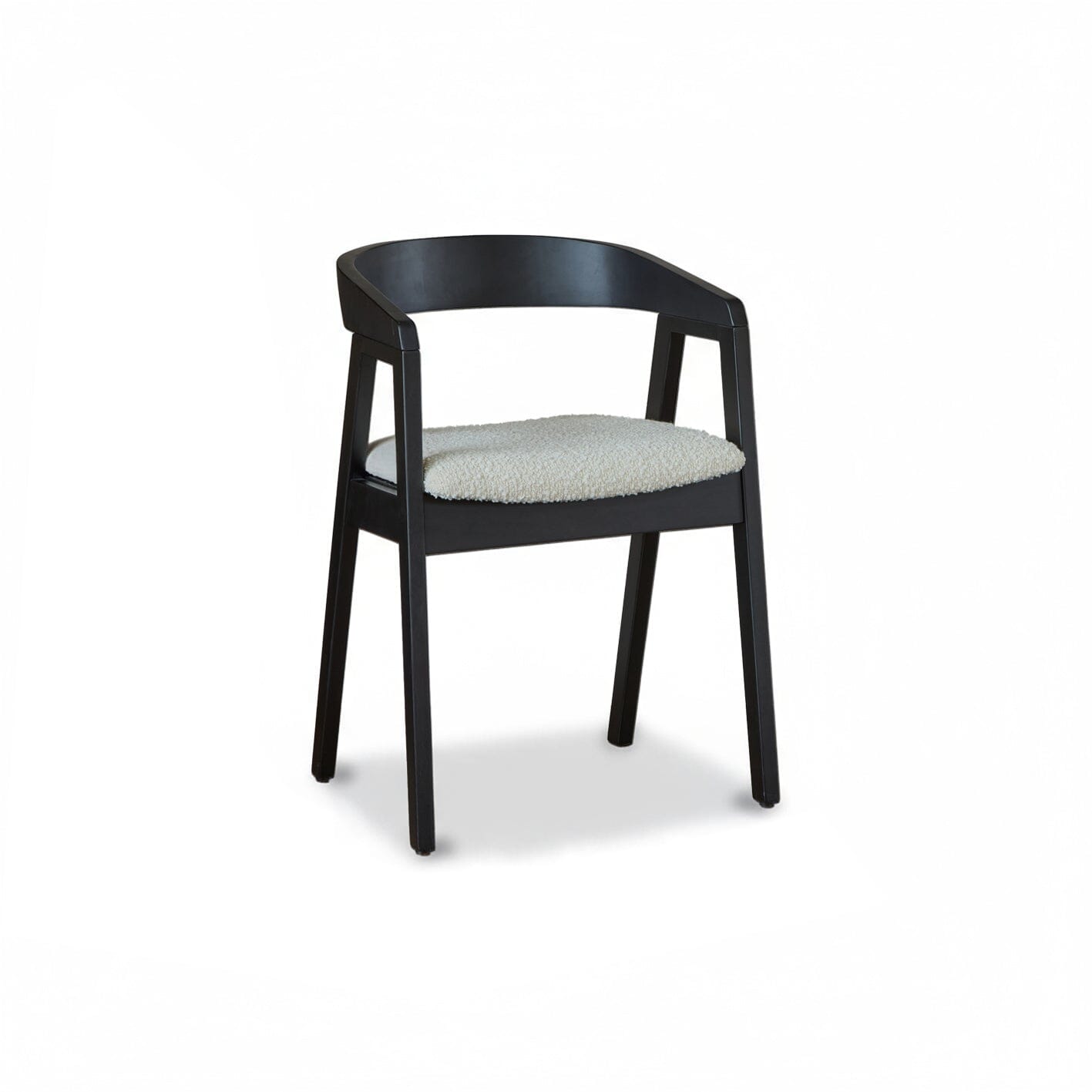 Ella Boucle Dining Armchairs - Set of 2 - Black Oak Legs - Image 7