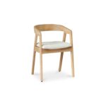 Ella Boucle Dining Armchairs - Set of 2 - Whitewash Oak Legs - Image 7
