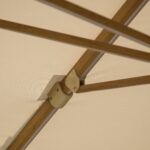 Emporio 3.5x2.6m Ivory Cantilever Parasol with 90kg Concrete Parasol Base - Wood Effect - Image 3