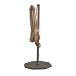 Fira Square 2.5m Cappuccino Cantilever Parasol with Octagonal Parasol Base