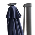 Fira Square 2.5m Dark Blue LED Cantilever Parasol with Octagonal Parasol Base - Image 4