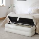 Fleur Large Ottoman Footstool - Chalk White Boucle