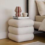 Outlet - Fleur Ottoman Footstool - Chalk White Boucle