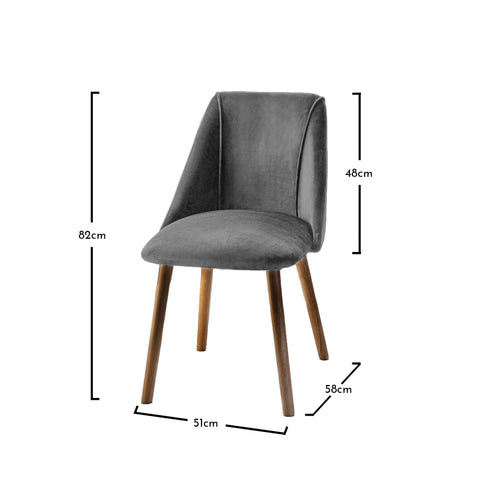 Willow Pale Oak Dining Table Set - 4 Seater - Freya Grey Dining Chairs - Whitewash Legs 2 Freya dining chairs - set of 2 - grey and dark wood