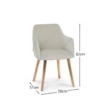Amelia Whitewash Extendable Dining Table Set - 6 Seater - Freya Boucle Carver Chairs - Whitewash Legs - Image 13