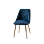 Willow Pale Oak  Dining Table Set - 4 Seater - Freya Blue Dining Chairs - Whitewash Legs - Image 7