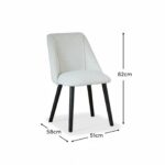 Freya Oat Boucle Dining Chairs - Set of 2 - Black Oak Legs - Image 8