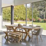 Charlotte Whitewash Extending Dining Table Set - 8 Seater - Freya Sand Dining Chairs & Charlotte Bench