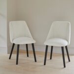 Outlet - Freya Dining Chair - Set Of 2 - Boucle with Black Oak Legs