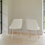 Carter Whitewash Rectangular Dining Table with 6 Freya Boucle Dining Chairs with Whitewash Legs - Image 5