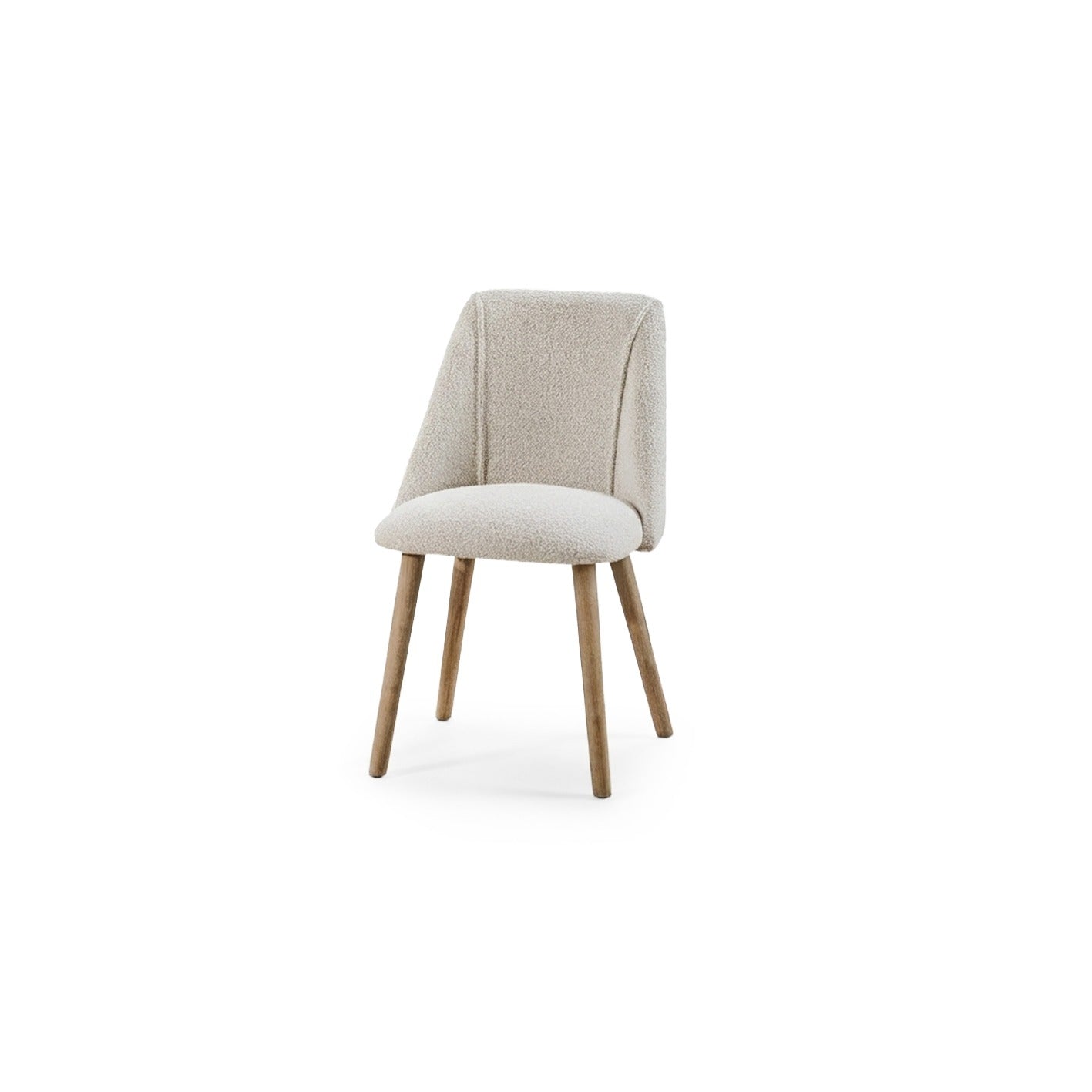 Freya Oat Boucle Dining Chairs - Set of 2 - Pale Oak Legs - Image 8