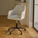 Outlet - Freya Office Swivel Chair - Light Beige Boucle
