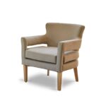 Grace Soft Beige Occasional Armchair - Whitewash Oak Legs - Image 13