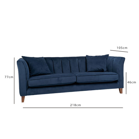 Outlet - Georgia Large Sofa - 4 Seater - Navy 1 Georgia Large Sofa - 4 Seater - Navy - Laura James