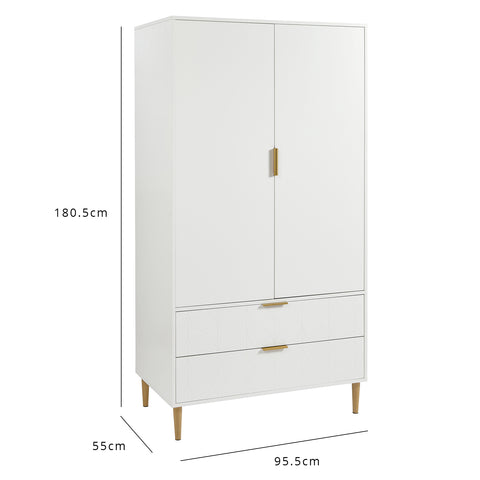 Gloria Double Wardrobe - White 1 Gloria 2 door wardrobe - white