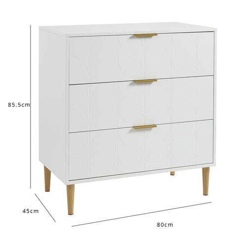 Gloria 3 Drawer Chest of Drawers - White & Brass Effect 1 Gloria 3 Drawer Chest White Cutout 45e07854 f5bc 44ad b0b9 Gloria 3 Drawer Chest of Drawers - White & Brass Effect