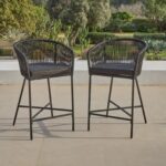 Outlet - Hali Black Rope Garden Bar Stool with Cushion - Set of 4 - Image 5