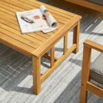Harrelson Wooden Garden Sofa Set - Grey Cushions - Image 8