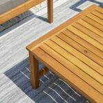 Harrelson Wooden Garden Sofa Set with Grey Lean Over Parasol - Grey Cushions - Image 7