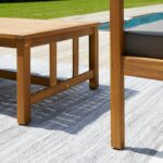 Harrelson Wooden Garden Sofa Set with Grey Lean Over Parasol - Grey Cushions - Image 6