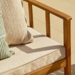 Harrelson Wooden Garden Sofa Set with Cream LED Premium Cantilever Parasol - Natural - Image 7
