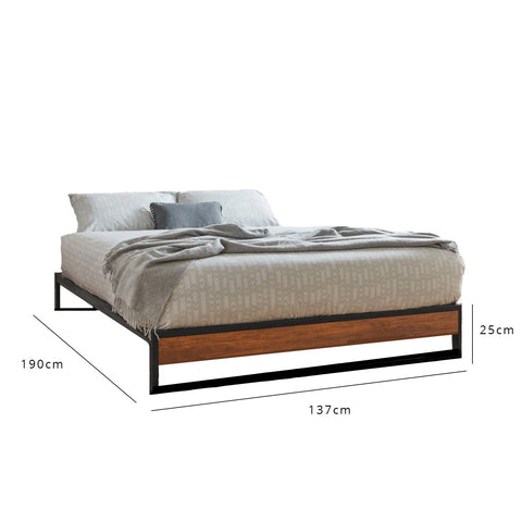 Outlet - Heeley Metal And Wood Bed Double