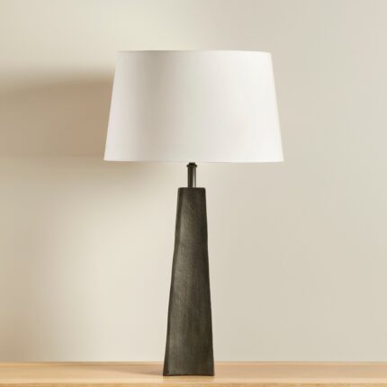 Helland Bronze Lamp with Coningsby White Shade - 40cm