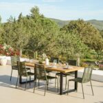 Hali 6 Seater Wooden Garden Dining Set with Ryder Khaki Chairs - 175cm