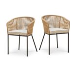 Willow 6 Seater Wooden Garden Dining Set with 6 Hali Natural Rope Chairs - Image 11