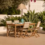 Harlyn 4 Seater Wooden Garden Dining Table - White Acacia - Image 2