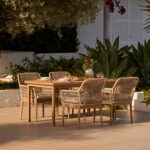 Harlyn 4 Seater Wooden Garden Dining Set with Killian Chairs - 160cm