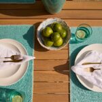 Harlyn 6 Seater Wooden Garden Dining Set with Cove Green Rope Chairs - 200cm - Image 4