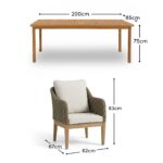 Harlyn 6 Seater Wooden Garden Dining Set with Harlyn Chairs - 200cm - Image 12