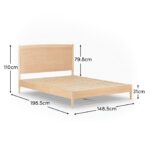 Ida Double Wooden Bed - Whitewash Oak - Image 12