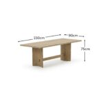 Imani 8 Seater Wooden Garden Dining Table - Light Brush Acacia - Image 8