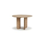 Imogen Chalked Mango Wood Round Dining Table - 120cm - Image 8