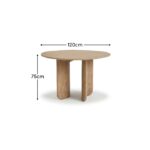 Imogen Chalked Mango Wood Round Dining Table - 120cm - Image 9