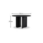 Imogen Jet Black Mango Wood Round Dining Table - 120cm - Image 9