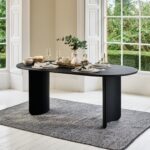 Imogen Jet Black Mango Wood Dining Table - 190cm