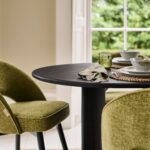 Imogen 190cm Black Mango Wood Dining Table Set  - 6 Seater - Marilyn Moss Green Dining Chairs - Black Legs - Image 3