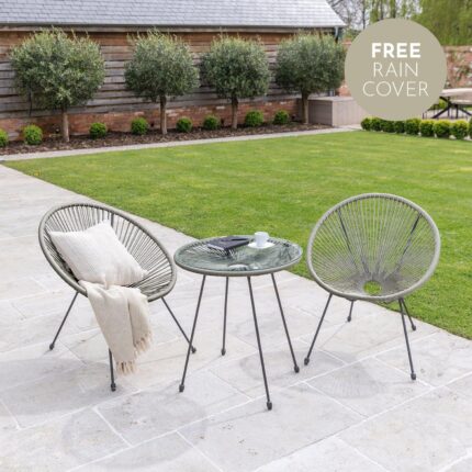 Outlet - Indra String Bistro Set - Grey