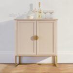 Outlet - Ines 2 Door Sideboard - Taupe & Gold legs