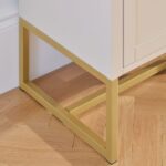 Outlet - Ines 4 Door Large Sideboard - Taupe & Gold - Image 11