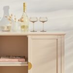 Ines 4 Door Large Sideboard -  Taupe & Gold - Image 3